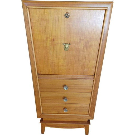 Vintage damessecretaresse van kersenhout en esdoorn, Frankrijk 1940