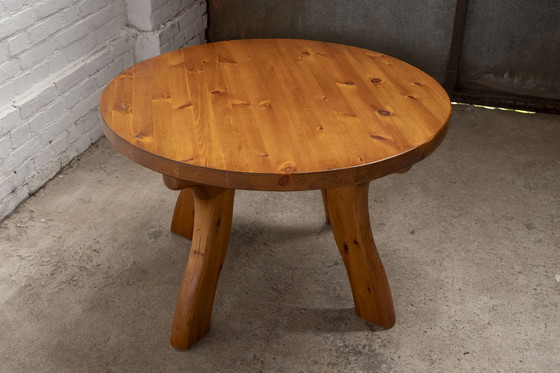 Image 1 of Ronde grenen salontafel, Denemarken uit de jaren 60