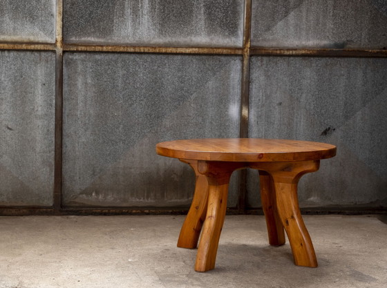 Image 1 of Ronde grenen salontafel, Denemarken uit de jaren 60