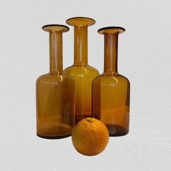 Image 1 of Een Set Van Zes 'Gulvvase' Flessen Van Otto Brauer Voor Kastrup Holmegaard