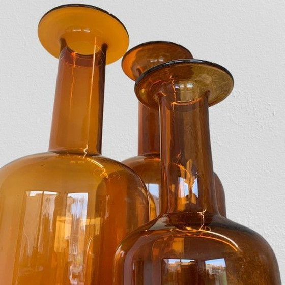 Image 1 of Een Set Van Zes 'Gulvvase' Flessen Van Otto Brauer Voor Kastrup Holmegaard
