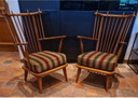 Set Van 2 Vintage Scandinavisch Design Spijlenstoel Armstoelen, Fauteuils 