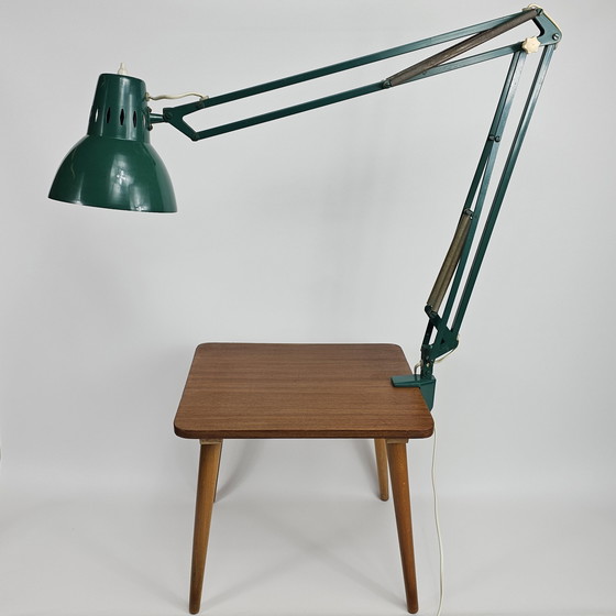 Image 1 of Vintage Zeegroene Architectenlamp Bureaulamp