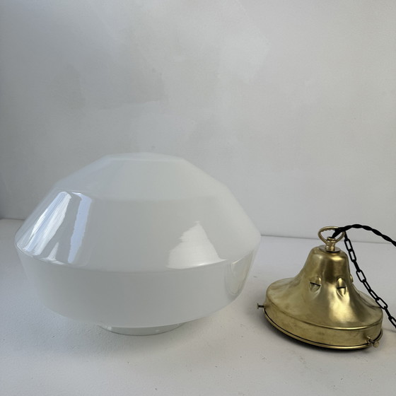 Image 1 of Antieke Opaline Hanglamp Xxl 34 Cm Art-Deco