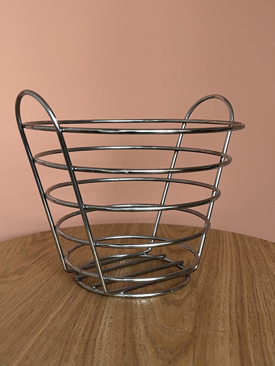 Image 1 of Vintage chrome fruitschaal mand 