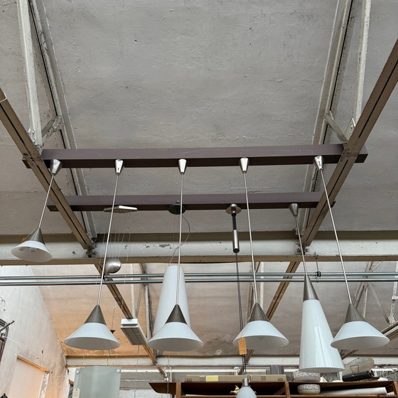 Image 1 of 4X Hanglamp Met Taps Glazen Kap Ø30Cm