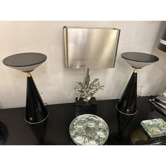 Image 1 of Paar vintage Ziggurat lampen van Shigeaki Asahara voor Stilnovo, 1980