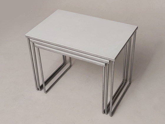 Image 1 of bijzettafeltjes vintage nestign tables Brabantia