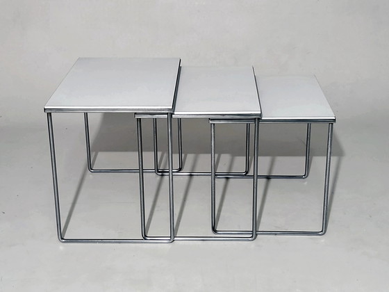 Image 1 of bijzettafeltjes vintage nestign tables Brabantia