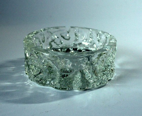 Image 1 of Design asbak glas zwaar kristalglas - Vintage uit de jaren 70