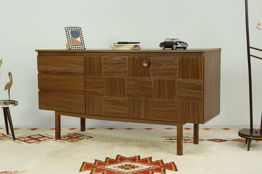 Vintage Dressoir 70s Mid Century Tv-meubel Ladekast Geruit Retro 60s