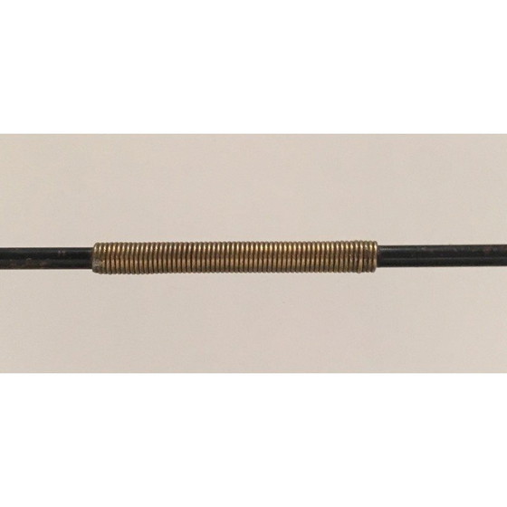 Image 1 of Vintage tijdschriftenrek van zwart gelakt metaal en messing, Frankrijk 1950