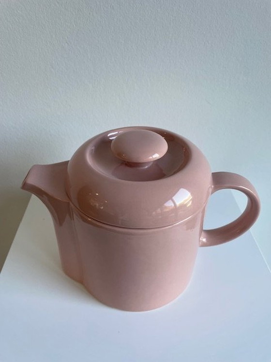 Image 1 of Design Vintage / Retro Theepot Oud Roze Van Kera Vitral Czeghoslovakia