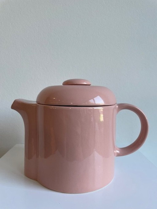 Design Vintage / Retro Theepot Oud Roze Van Kera Vitral Czeghoslovakia