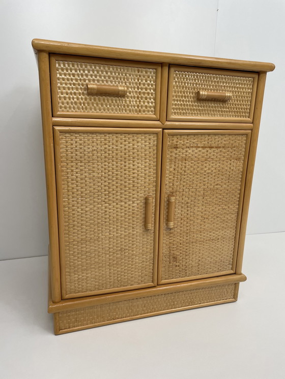 Image 1 of Vintage rotan bamboe kast / commode 