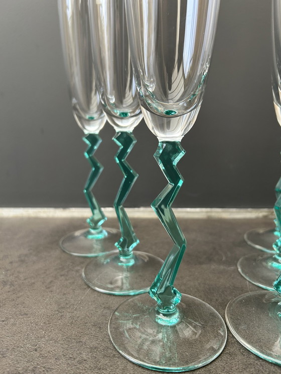 Image 1 of 6x Vintage Schott Zwiesel champagneglazen