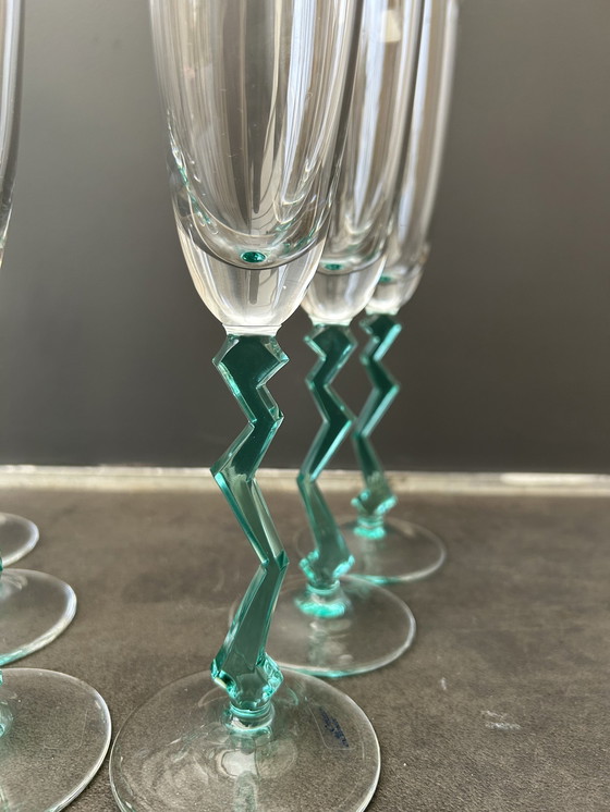 Image 1 of 6x Vintage Schott Zwiesel champagneglazen