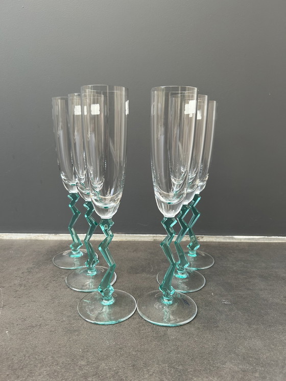 Image 1 of 6x Vintage Schott Zwiesel champagneglazen