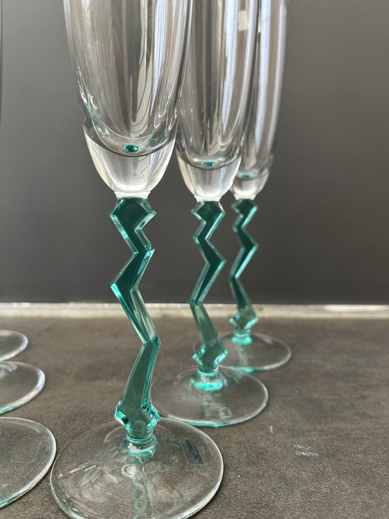 Image 1 of 6x Vintage Schott Zwiesel champagneglazen