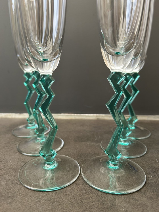 Image 1 of 6x Vintage Schott Zwiesel champagneglazen