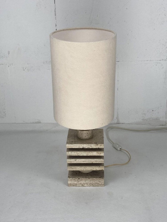 Image 1 of Travertijnen bureaulamp van G. Ulivieri, Italië, 1960S