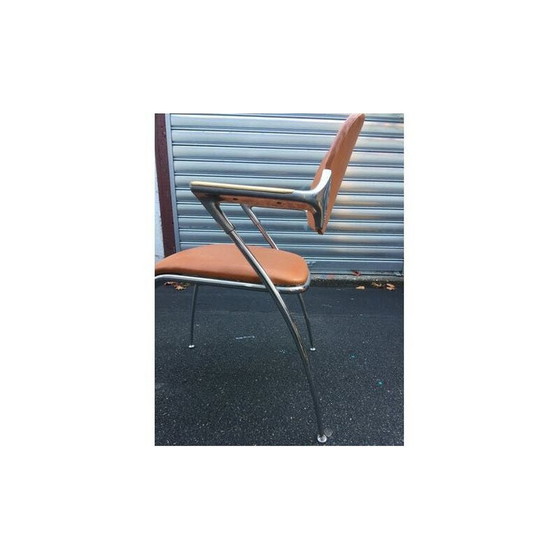 Image 1 of Vintage bruin leren fauteuil 1980