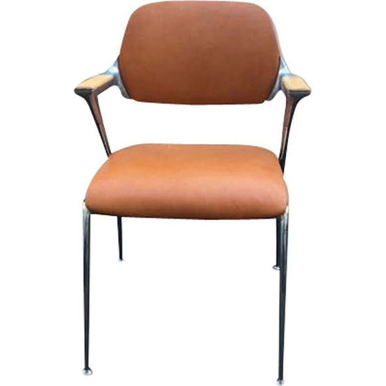 Image 1 of Vintage bruin leren fauteuil 1980