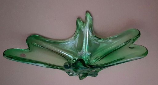 Vintage groen Murano glazen kom, 1950S