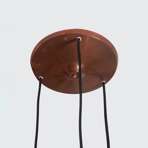 Vintage 3 kappen plafondlamp van Bent Karlby voor Lyfa, Denemarken 1950