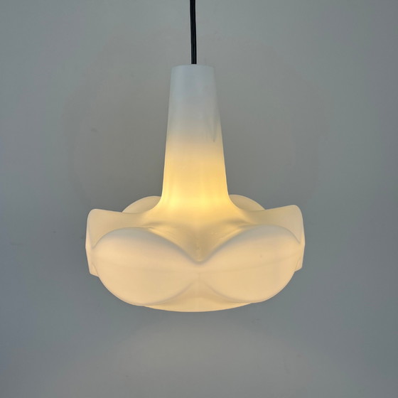 Image 1 of Peill & Putzler hanglamp van Opaline glas - zeldzaam model