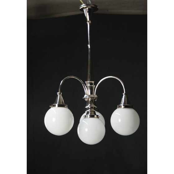 Image 1 of Vintage kroonluchter van chroom met 4 vlammen, 1930