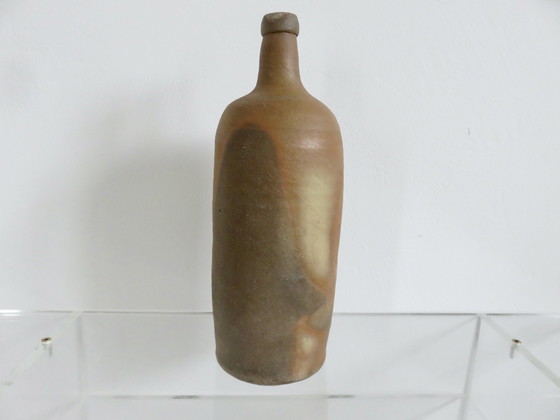 Image 1 of Grote Chamotte aardewerk fles, 1970