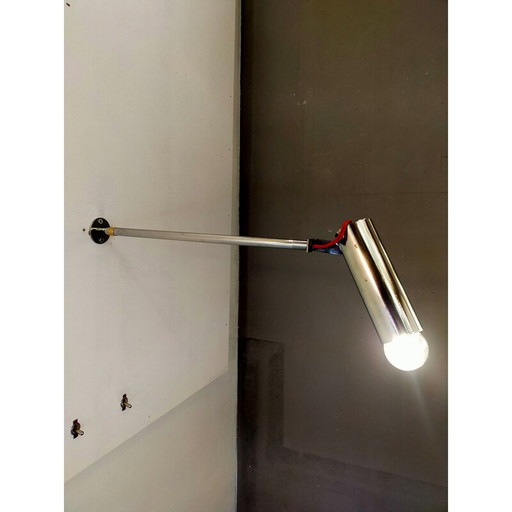 Vintage wandlamp van verchroomd metaal, Frankrijk 1970