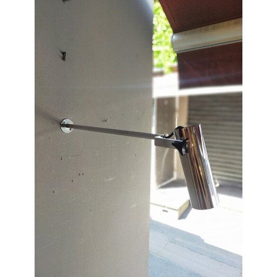 Image 1 of Vintage wandlamp van verchroomd metaal, Frankrijk 1970