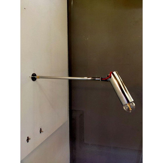 Image 1 of Vintage wandlamp van verchroomd metaal, Frankrijk 1970