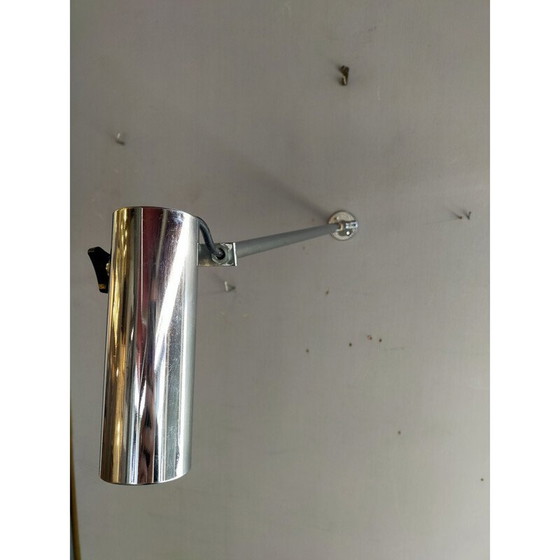 Image 1 of Vintage wandlamp van verchroomd metaal, Frankrijk 1970
