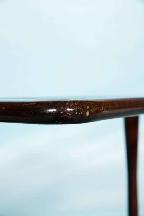 Image 1 of Vintage Italiaanse serveerwagen walnoot & glas, 50s Gio Ponti