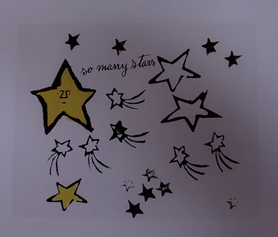 Image 1 of Andy Warhol: "So Many Stars, C.1958 (Triptych)". Gesigneerd In De Plaat.