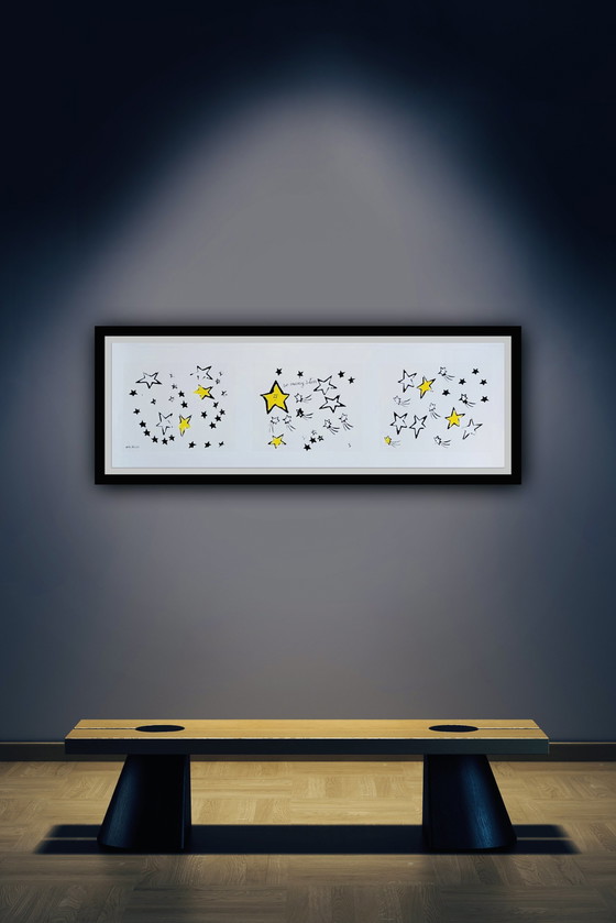 Image 1 of Andy Warhol: "So Many Stars, C.1958 (Triptych)". Gesigneerd In De Plaat.