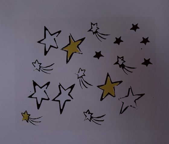 Image 1 of Andy Warhol: "So Many Stars, C.1958 (Triptych)". Gesigneerd In De Plaat.