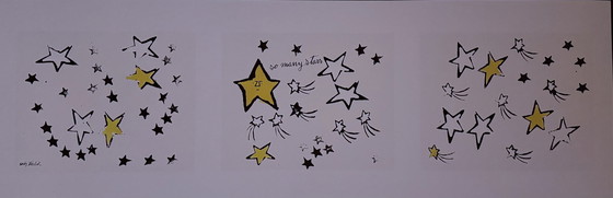 Image 1 of Andy Warhol: "So Many Stars, C.1958 (Triptych)". Gesigneerd In De Plaat.