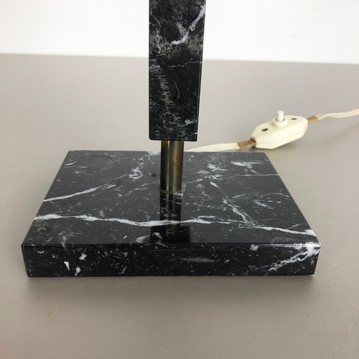 Vintage zwart marmeren tafellamp, Italië 1950