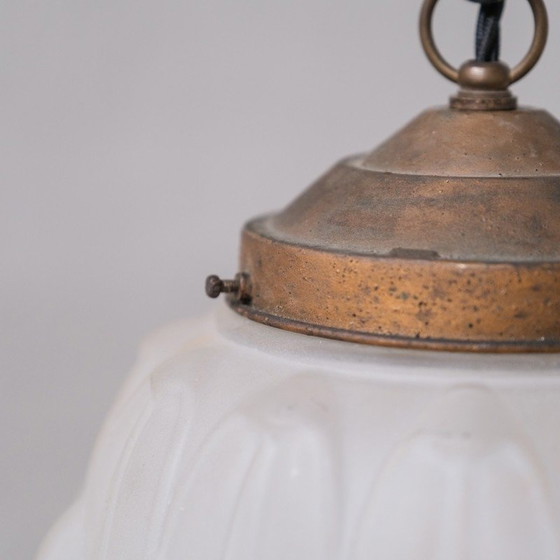 Image 1 of Vintage glazen hanglamp, Frankrijk 1930