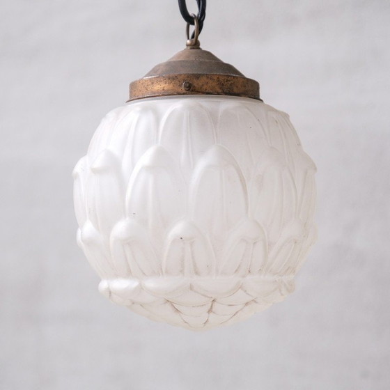 Image 1 of Vintage glazen hanglamp, Frankrijk 1930