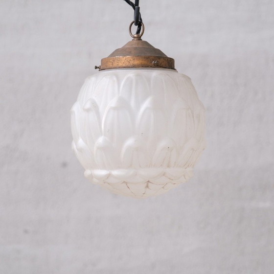 Image 1 of Vintage glazen hanglamp, Frankrijk 1930