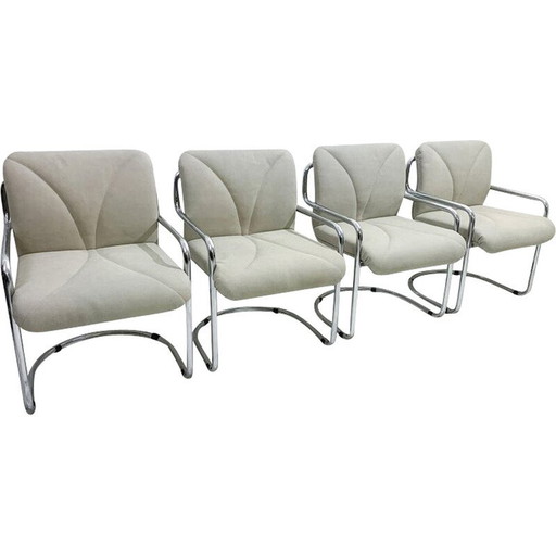Set van 4 buisvormige fauteuils uit de Mid Century door Guido Faleschini, Italië 1970