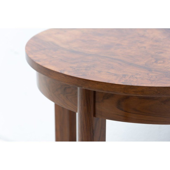 Image 1 of Vintage Art Deco walnoten salontafel, Tsjecho-Slowakije 1940