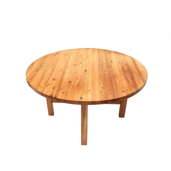 Image 1 of Ronde Vintage Massief Grenen Eettafel Norden Van Ikea Uit De Jaren ’70. 