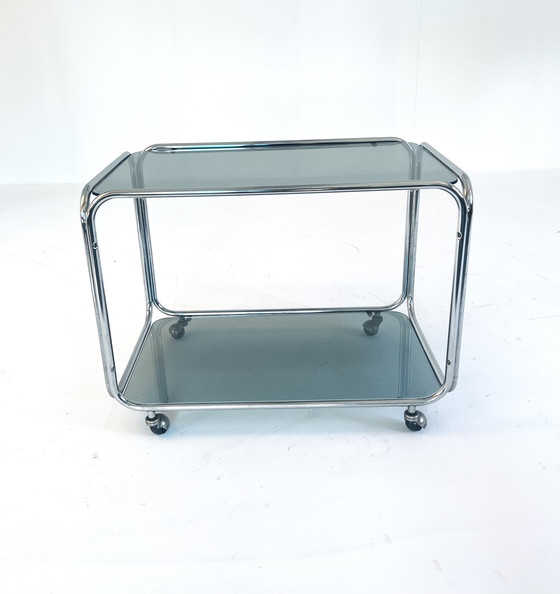 Image 1 of Chroom & rookglas trolley 