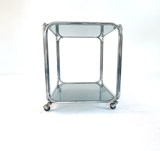 Image 1 of Chroom & rookglas trolley 